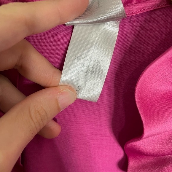 NATORI Pink Ruffle Satin Robe Small - Picture 5 of 8